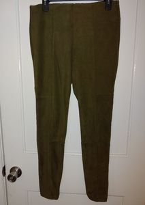 Suede dress pants- Olive